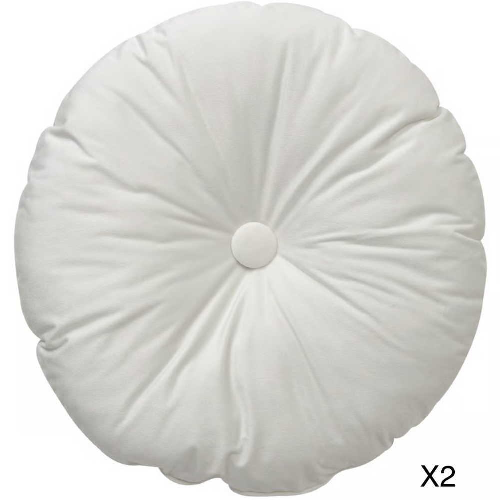 2x‎ IKEA KRANSBORRE Cushion, White, 16" (805.598.19) NEW